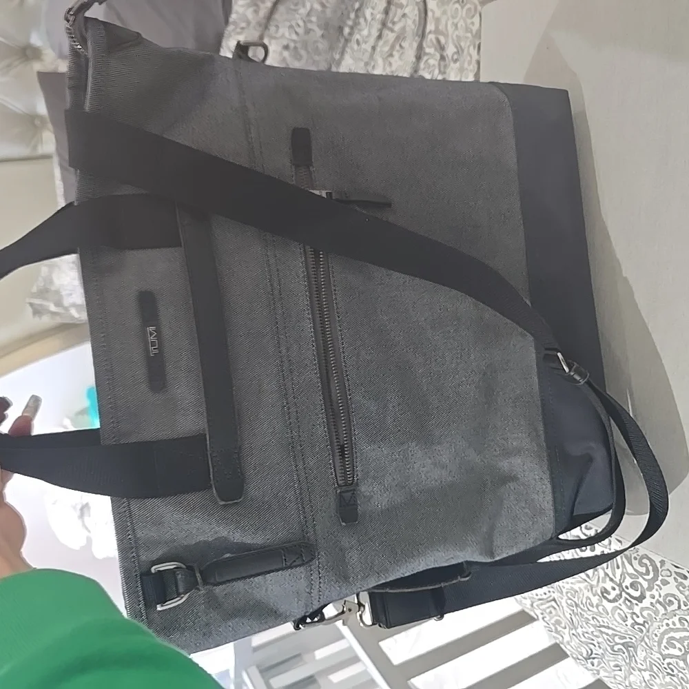 Tumi Blue Denim and Black Men's Bag